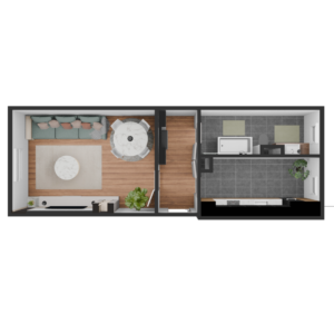 1 Raum Wohnung (35,40m²)