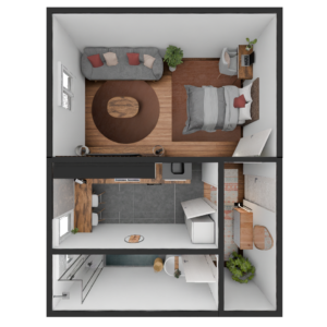 1 Raum Wohnung (34,00m²)