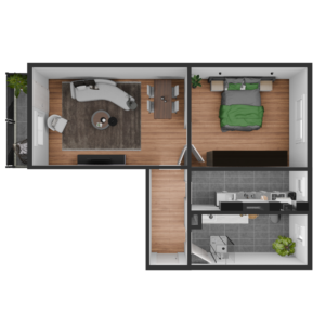 2 Raum Wohnung (51,82m²)